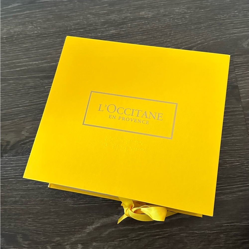 NEW L’Occitane Box (great for gifts).  Small luxury bath bar with purchase